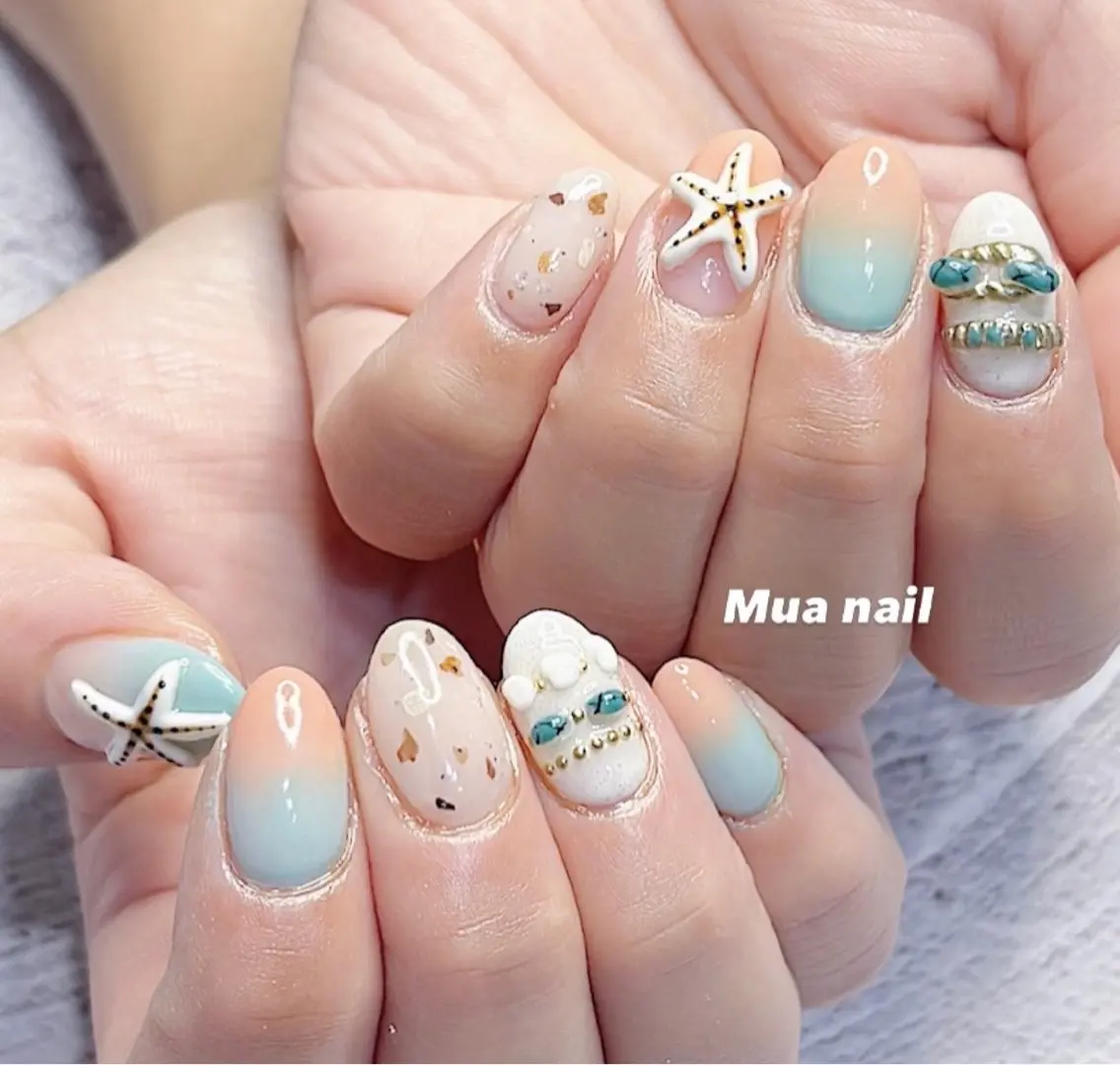ネイル 夏ネイル ハンドネイル mua nail mikiのネイルデザイン