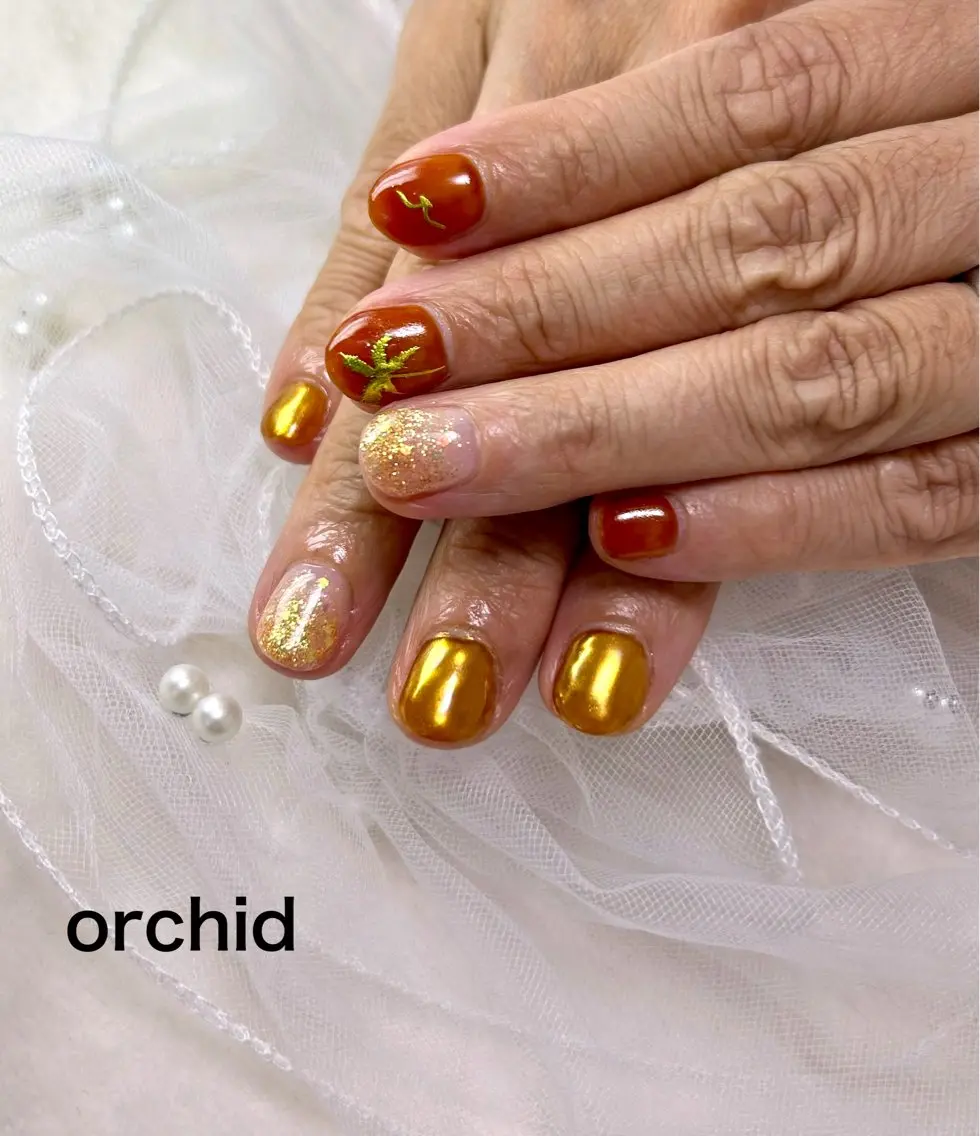 ネイル ハンドネイル orchid ♡オーキッドのネイルデザイン