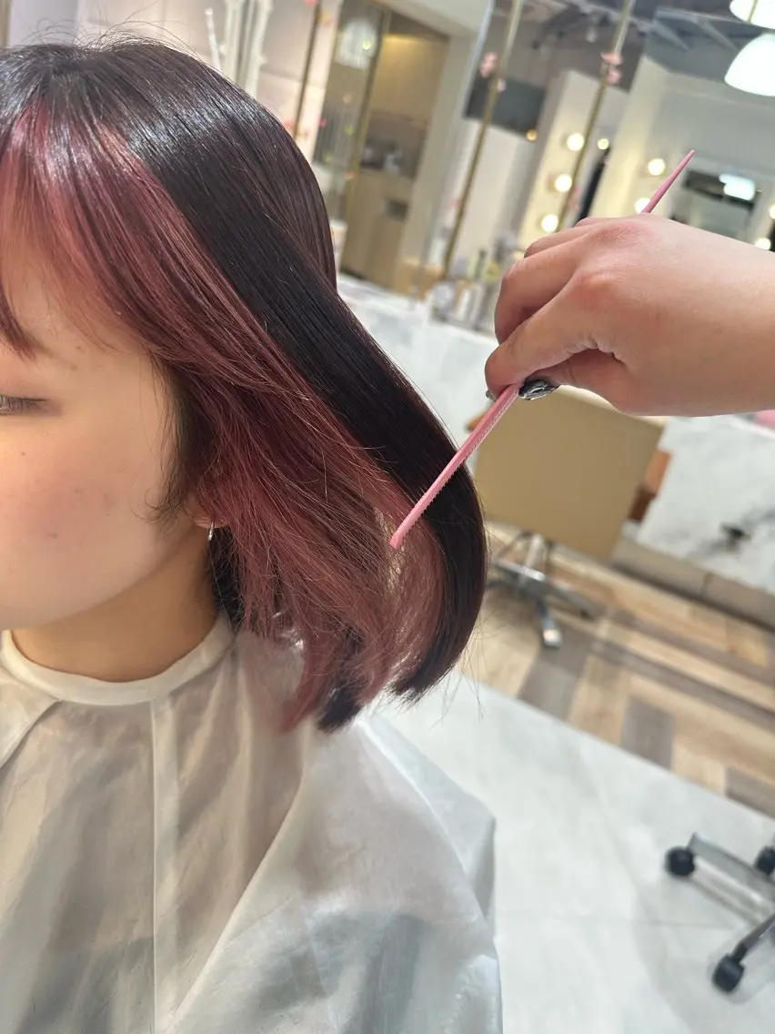 ミディアム カラー ダブルカラー 畑中 夢のヘアスタイル