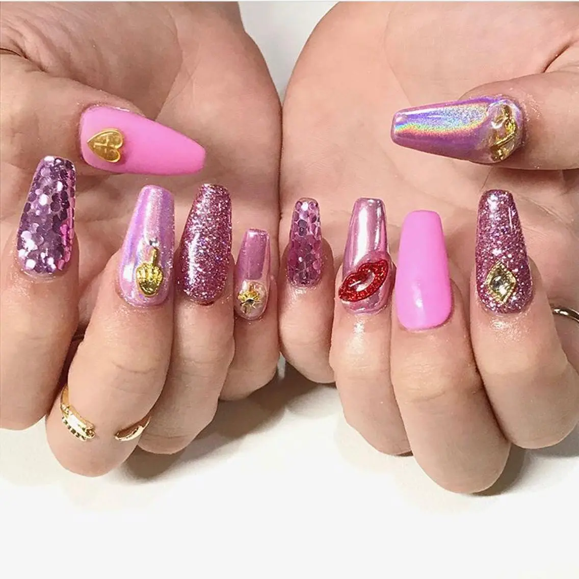 ネイル 渋谷／チップ長さ出し 👑アプレgel-xのネイルデザイン