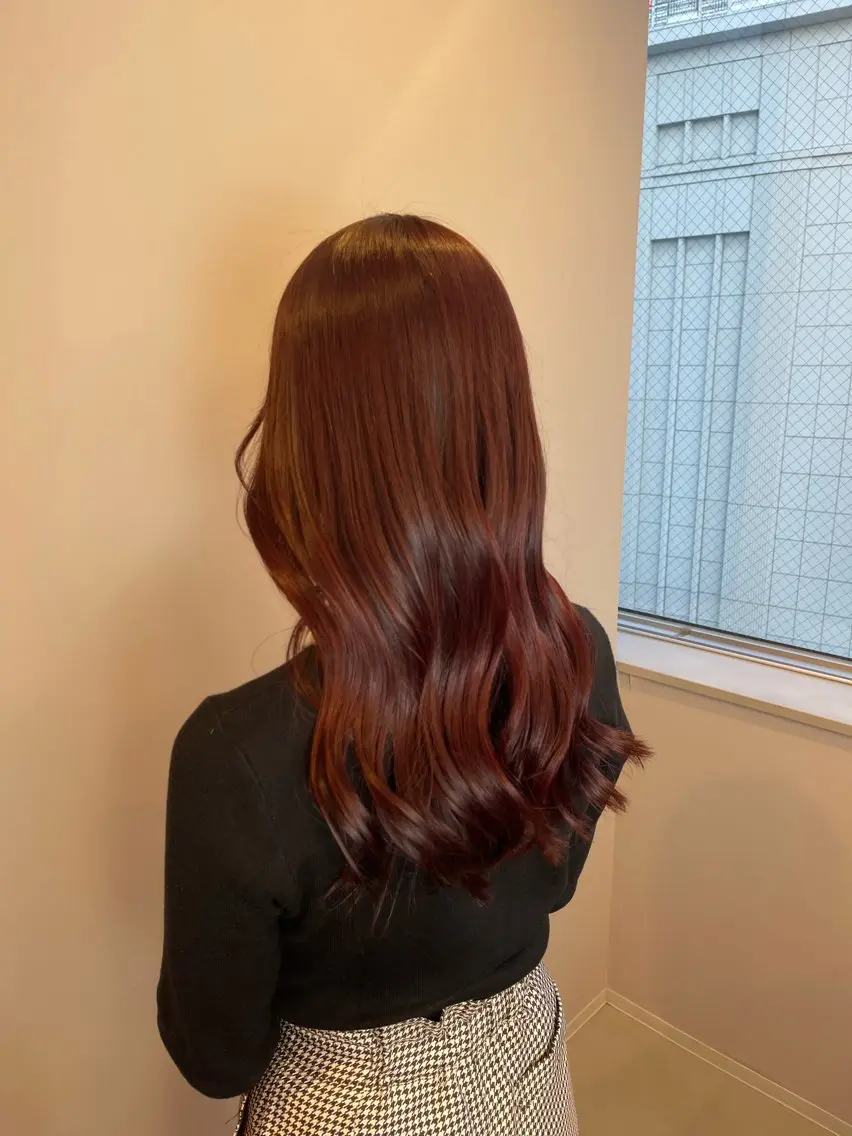 ロング カラー ブラウンカラー レッドカラー レッドブラウン カット ヘアカラー トリートメント 高品質シールエクステ /艶髪/HIROのヘアスタイル