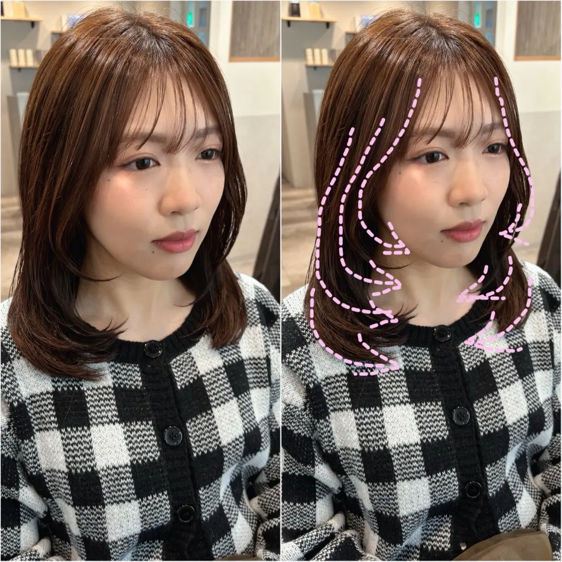 セミロング ヘアアレンジ 顔周りカット カット トリートメント 韓国hair🦋 Nanaのヘアスタイル