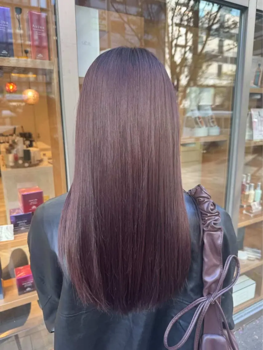 ロング カラー 縮毛矯正 渋谷アシスタント 虎珀のヘアスタイル