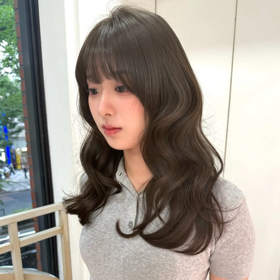 セミロング カラー 透明感カラー カット ヘアカラー トリートメント まろやか艶ベージュ 🧸🪞Honoのヘアスタイル