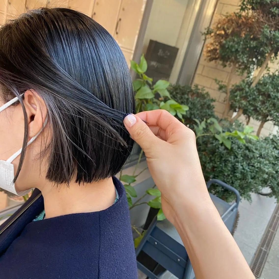 ショート カラー ベージュカラー ブリーチ ブルーカラー ケアブリーチ ダブルカラー SANC hair salonのヘアスタイル