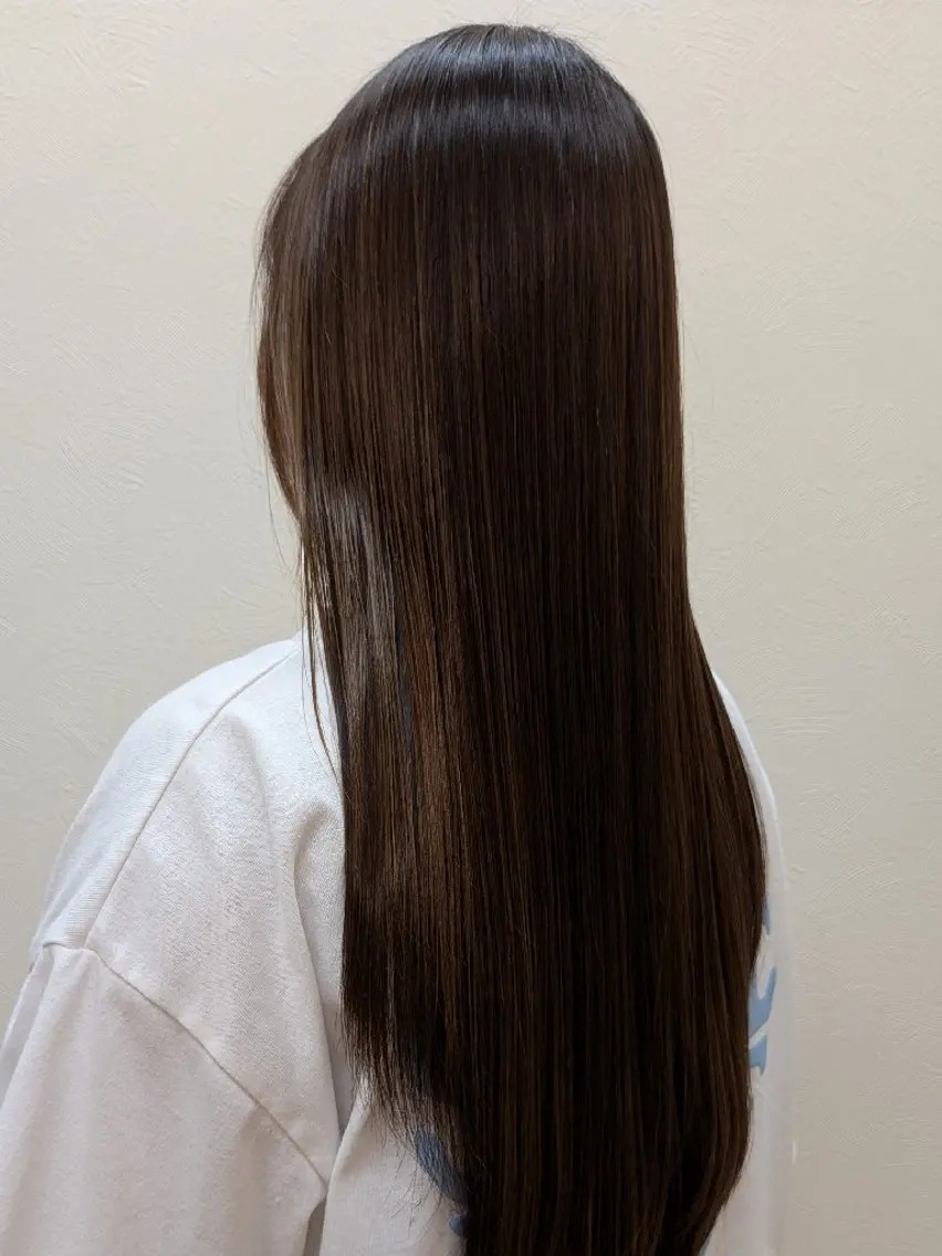 ロング 縮毛矯正 鎌田 流沙奈のヘアスタイル