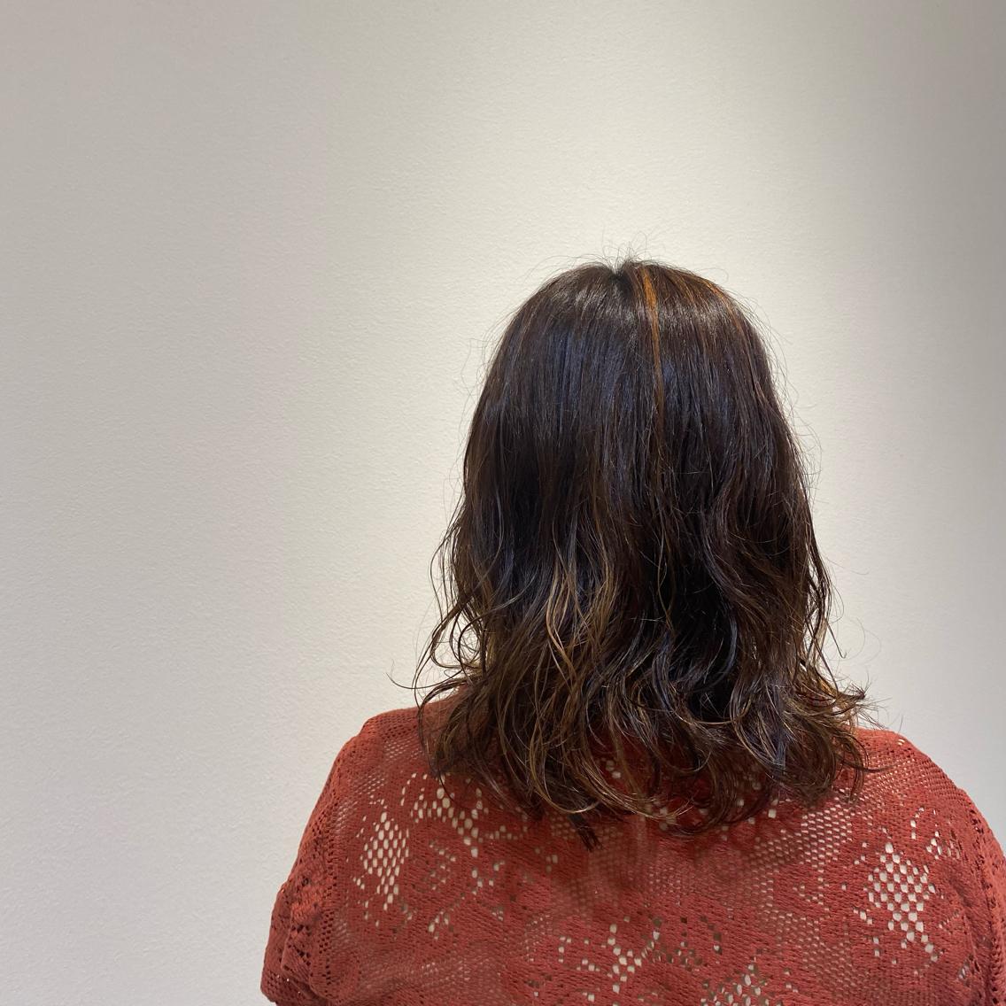 セミロング パーマ セミロングパーマ Rubik's 梅田茶屋町/叶莉のヘアスタイル