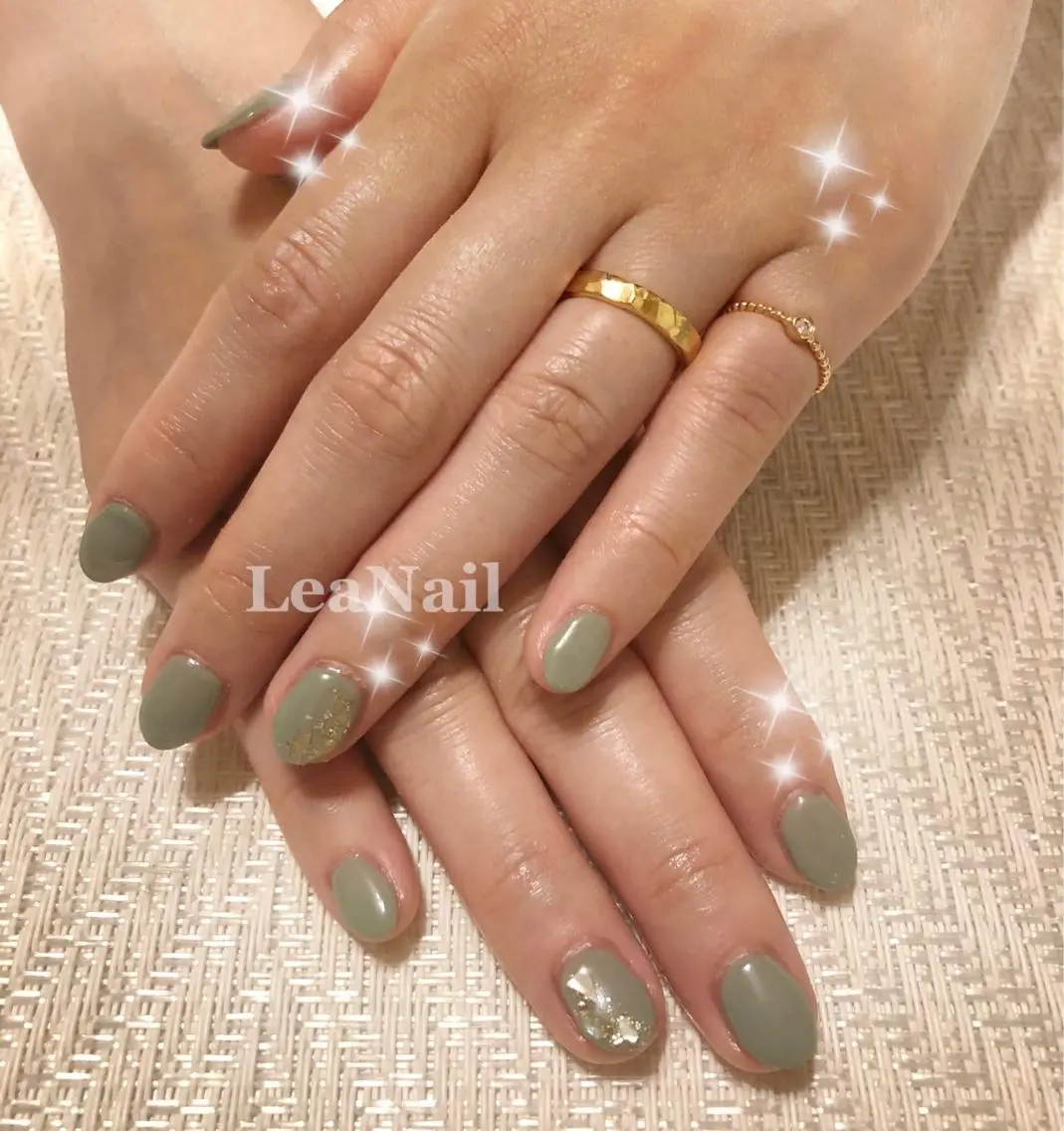 ネイル グリーン ピスタチオネイル Lea Nailのネイルデザイン