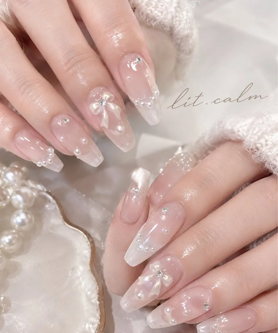 ネイル 長さ出し ロングネイル スカルプネイル ワンホンネイル ハンドネイル ハンドケア lit. calm 代々木のネイルデザイン