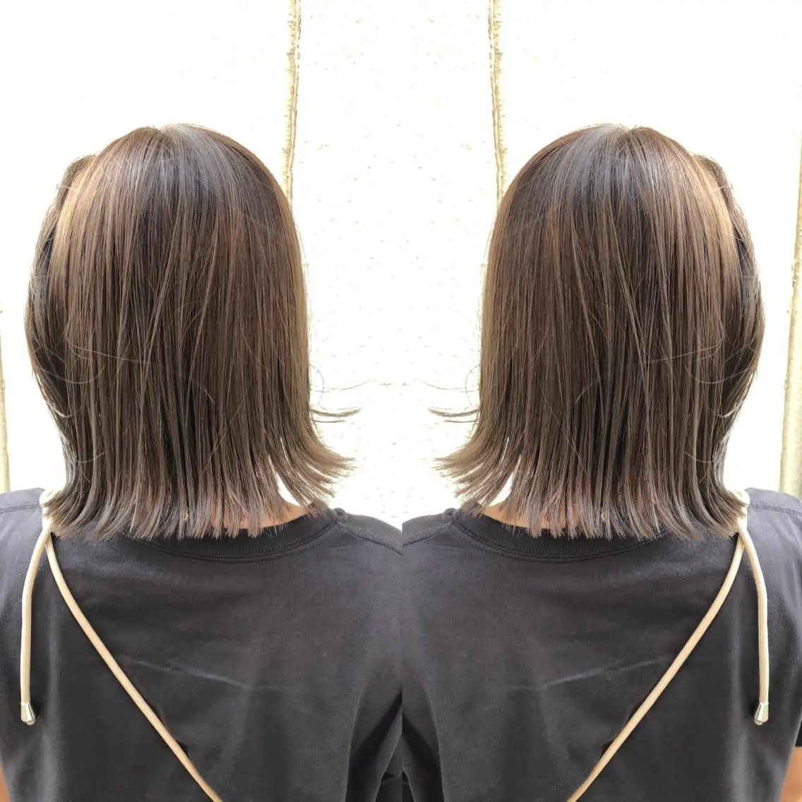 ミディアム カット ヘアカラー トリートメント 艶カラー🩵💛 NANAのヘアスタイル