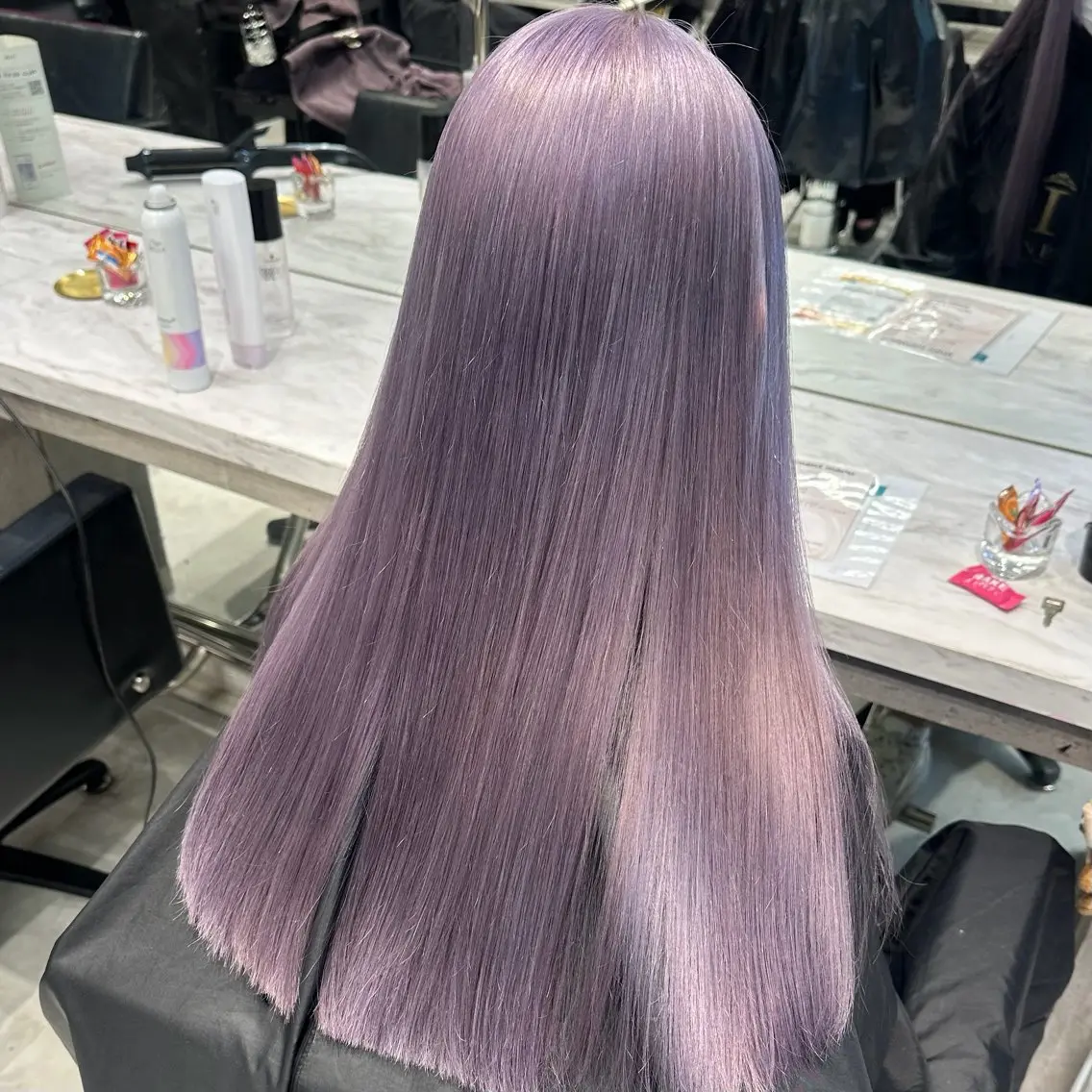 《💜ラベンダーにしたい方💜》ダメージ最小限‼️前処理剤込みのケアブリーチ2回トリプルカラー💖の写真