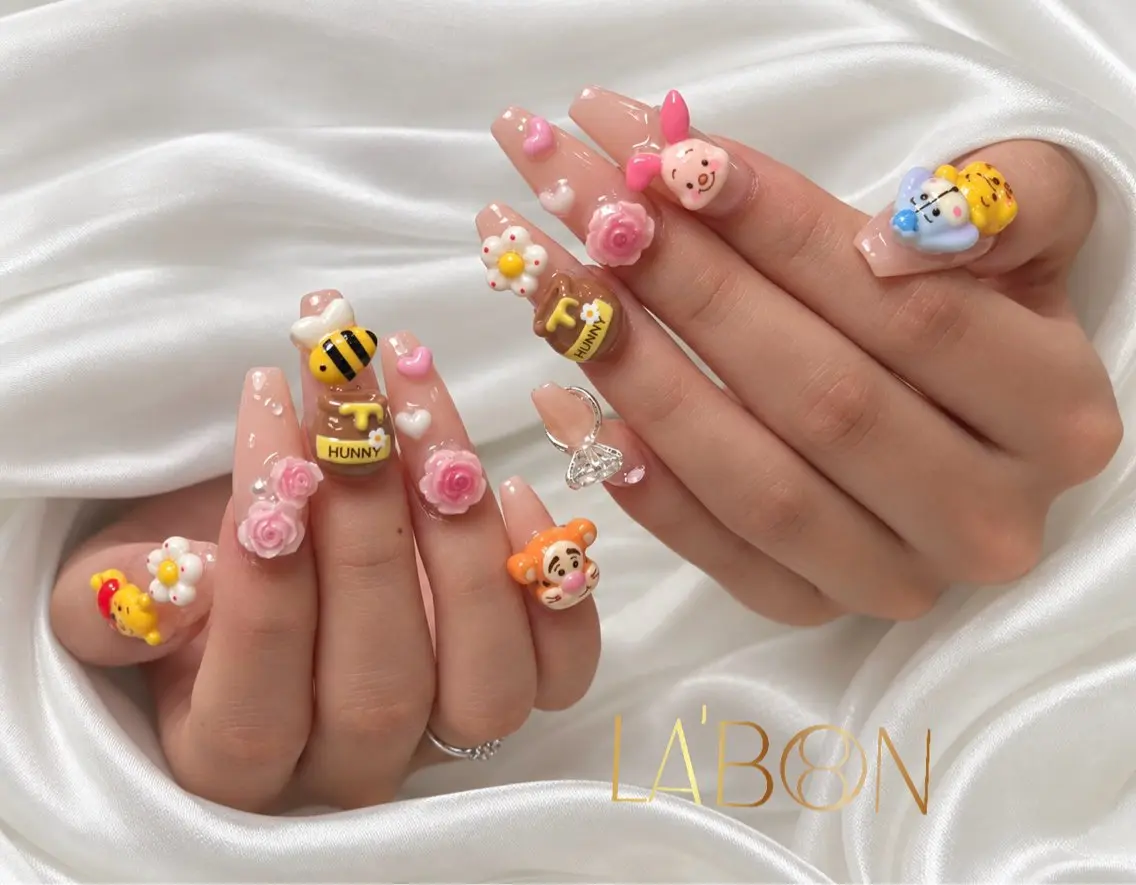 ネイル アートネイル ジェルネイル キラキラネイル 韓国ネイル ロングネイル Labon Nails Artのネイルデザイン