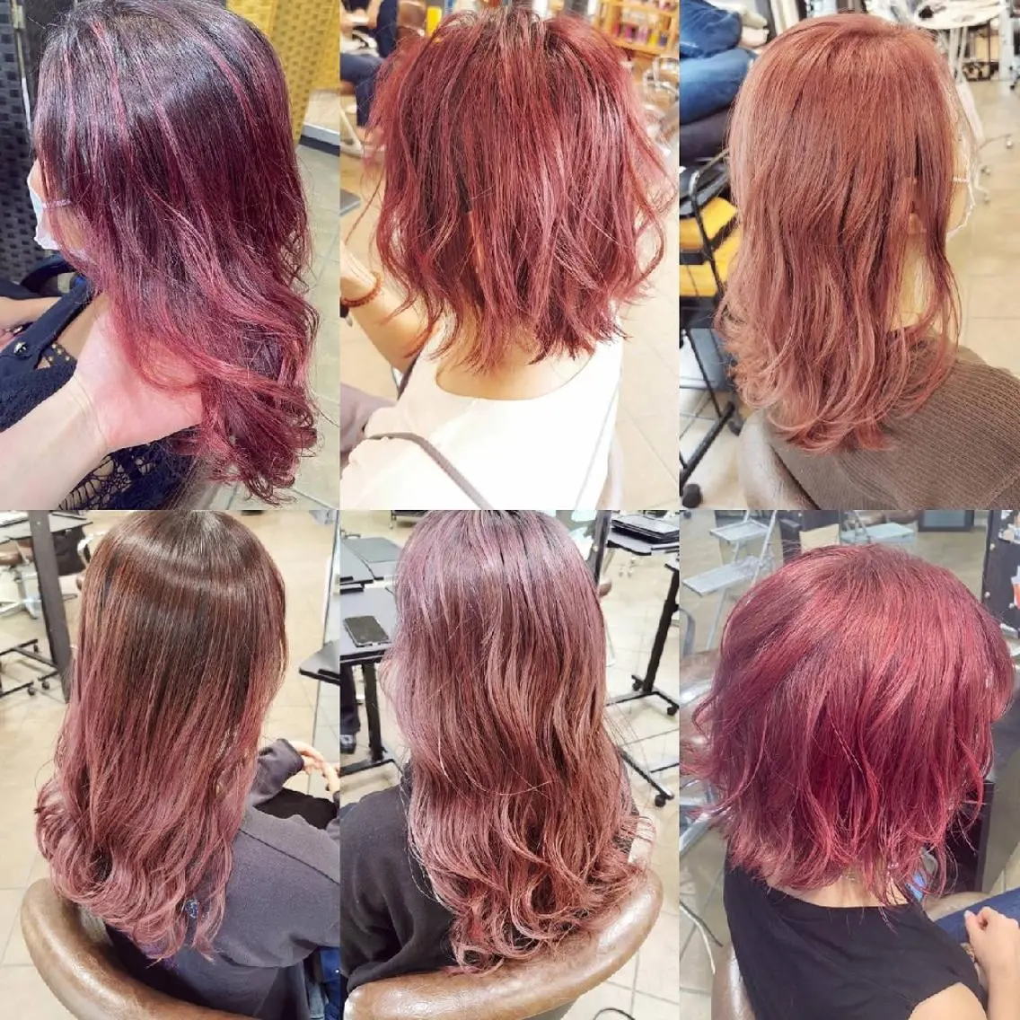 カラー ピンクカラー カット ヘアカラー Luisハイライト　 喜連瓜破、髪質改善のヘアスタイル