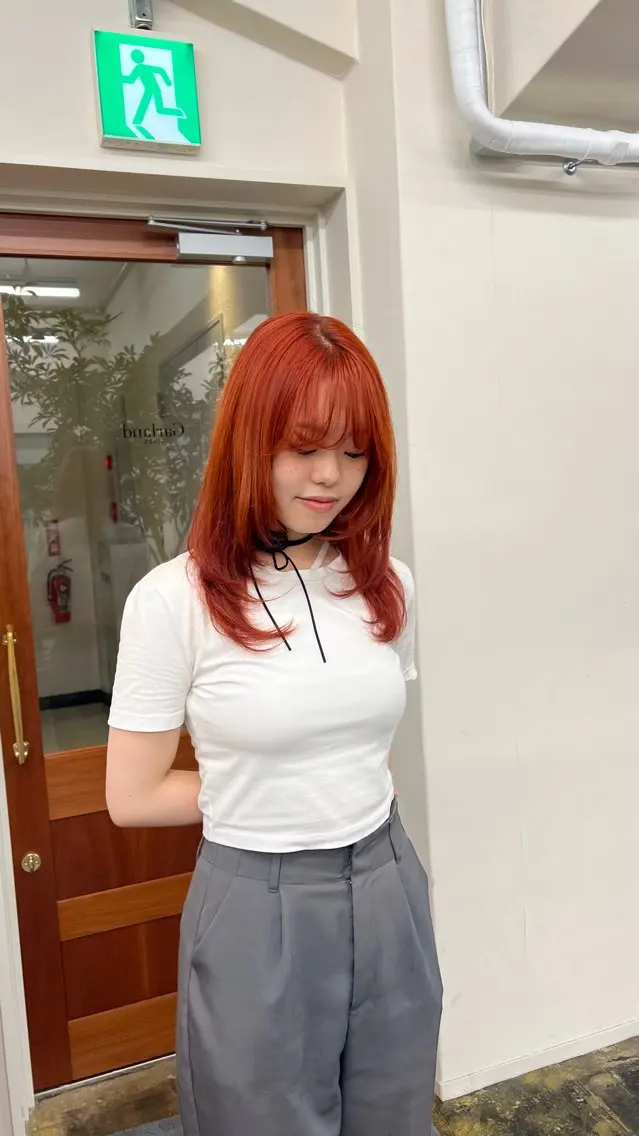セミロング カラー ヘアカラー ミディアムレイヤー/ 艶カラー🎀 emiのヘアスタイル