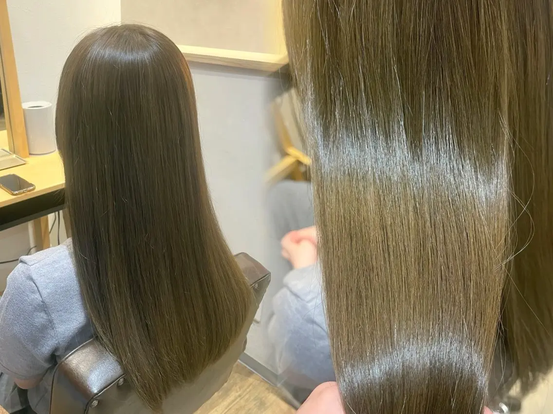 ロング カラー ブラウンカラー オリーブブラウン ヘアカラー ☁️艶カラー☁️田邉 栞璃のヘアスタイル