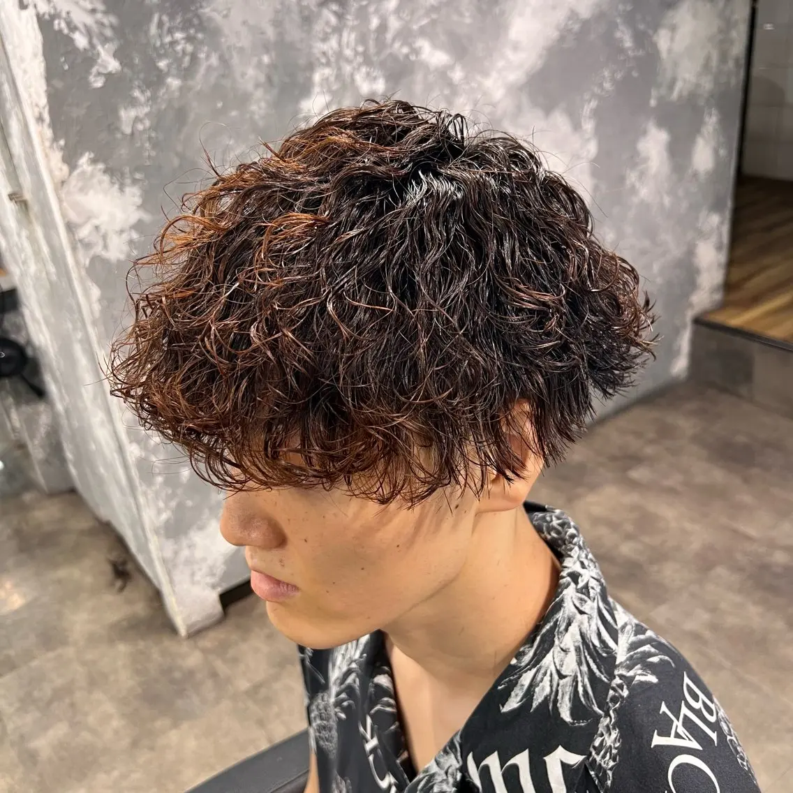ショート カラー パーマ ヘアアレンジ メンズ キッズ アップバング センターパート メンズハイライト マッシュ メンズパーマ 🔷横浜1のパーマ 職人🔷将太郎のヘアスタイル