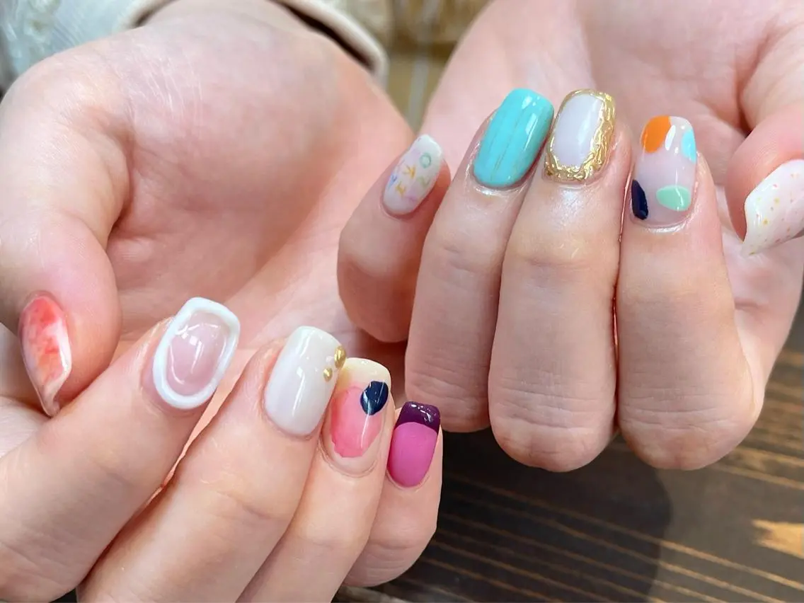 ネイル アートネイル ジェルネイル ニュアンスネイル オフィスネイル シンプルネイル ハンドネイル kinjo yuaのネイルデザイン