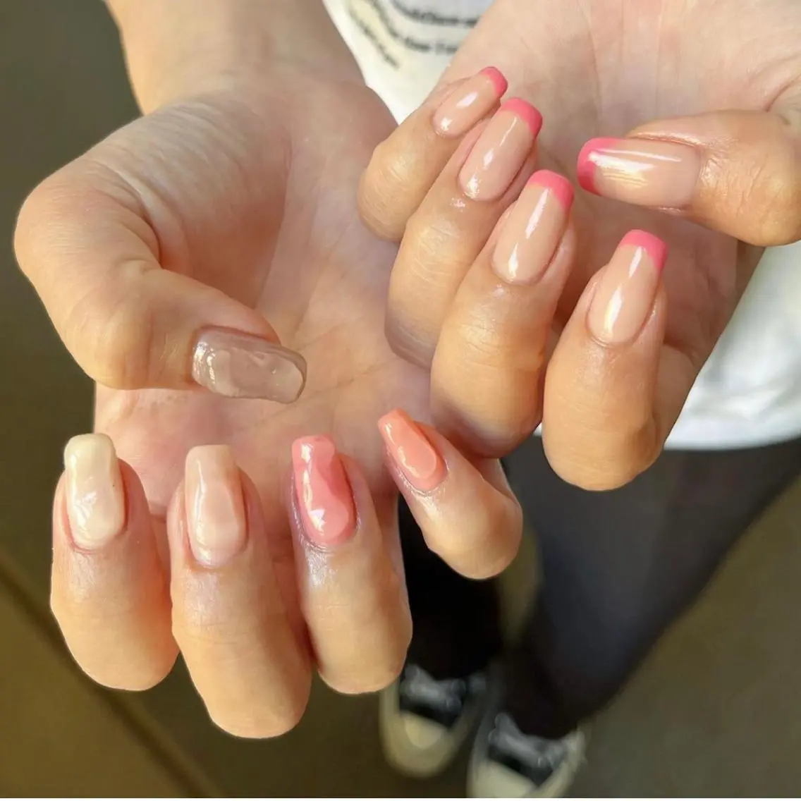 ネイル フレンチネイル ニュアンスネイル namm.🍒✨ Fuka🧡のネイルデザイン