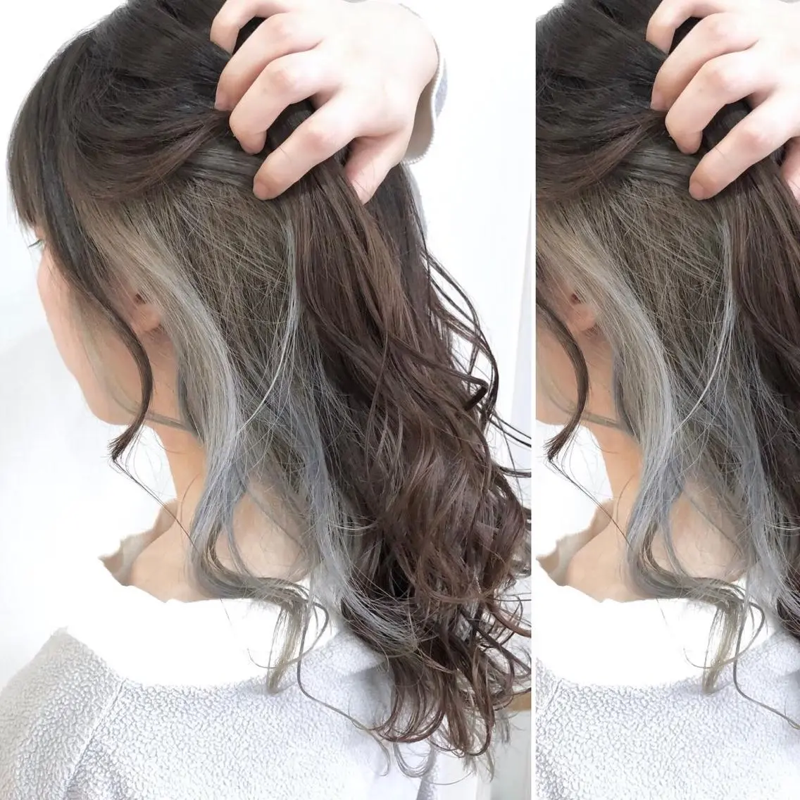ミディアム カラー JuNブリーチに 縮毛矯正するプロのヘアスタイル
