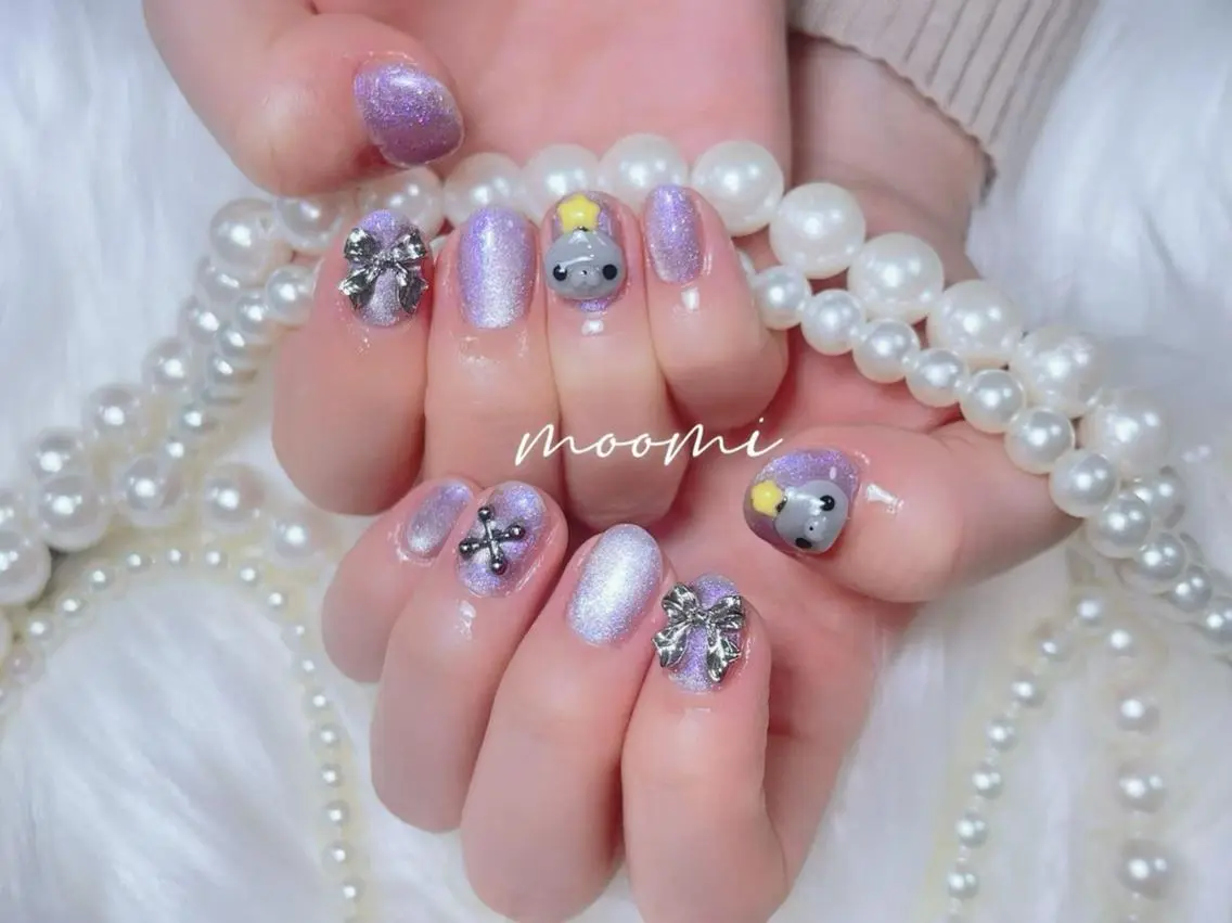 ネイル 長さ出し ジェルネイル グラデーション 韓国ネイル マグネットネイル moomi nail スカルプ専門のネイルデザイン