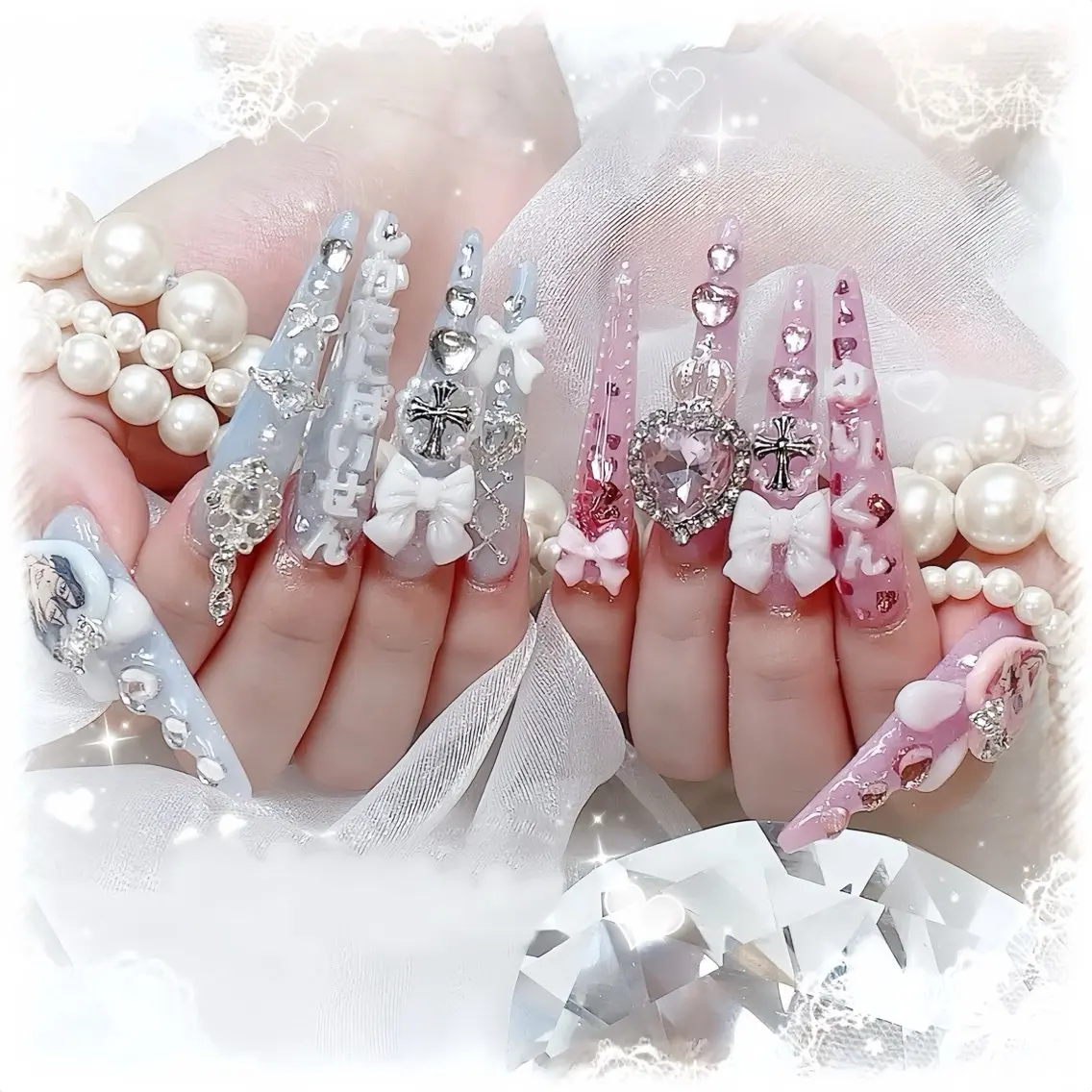 ネイル アートネイル フレンチネイル ジェルネイル 韓国ネイル ミラーネイル Rin Nail 新大久保店のネイルデザイン