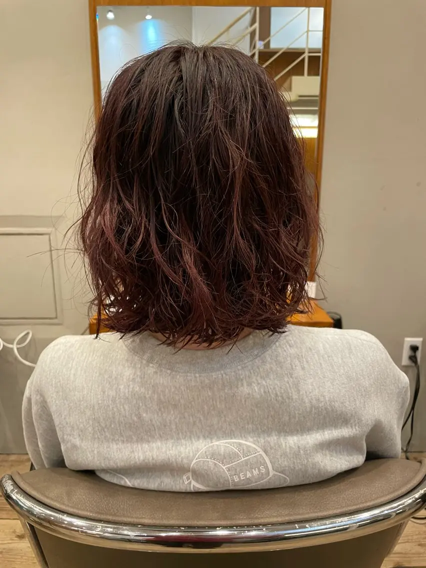 ミディアム カット パーマ トリートメント 🍁ボブパーマ.レイ ヤーボブ🍁陸来のヘアスタイル
