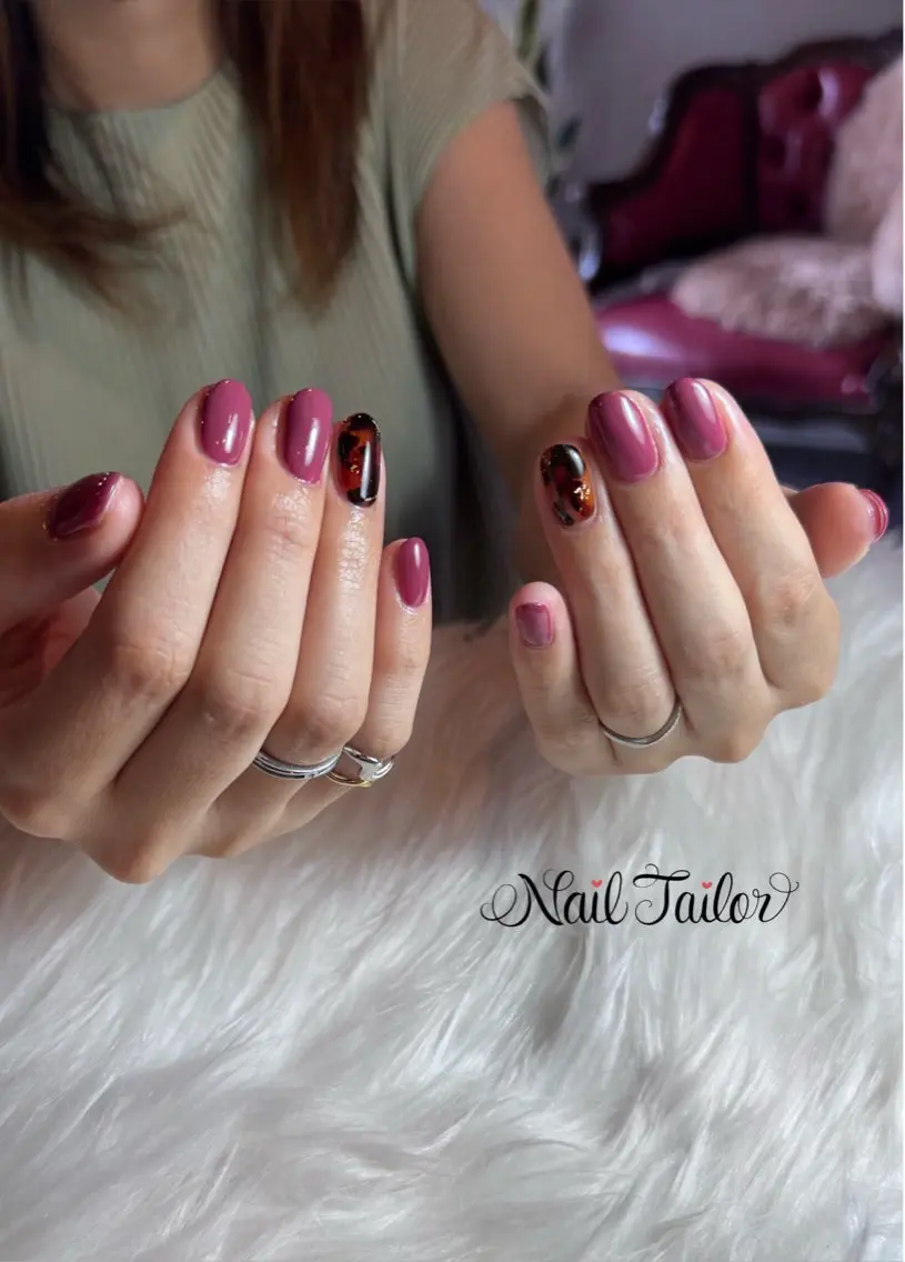 ネイル べっ甲ネイル ハンドネイル NailTailor ネイルテイラーのネイルデザイン