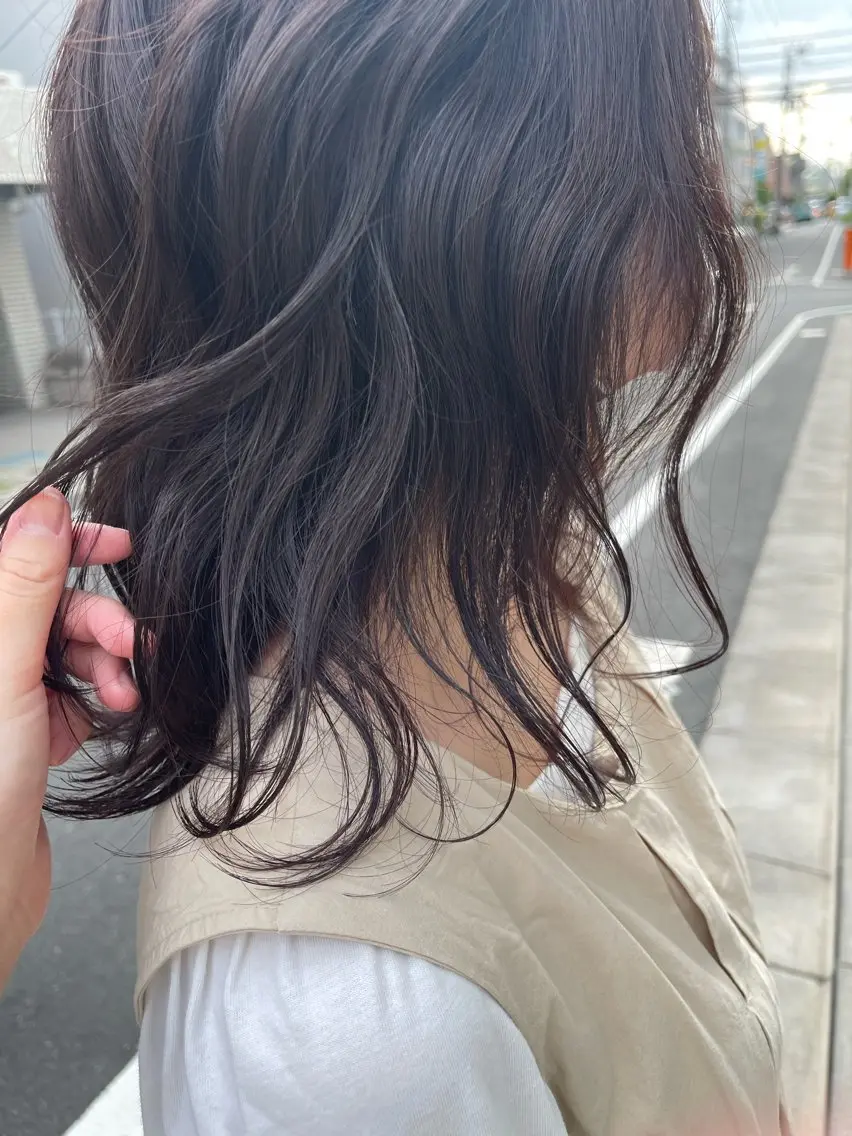 ミディアム カラー 透明感カラー ラベンダーカラー 武藤 彩 ⌇カットモデル募集✂のヘアスタイル