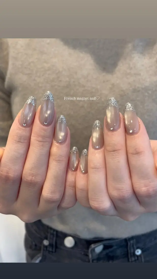 ネイル フレンチネイル マグネットネイル マグネットフレンチ ハンドネイル MASHU /サヤnail♡のネイルデザイン