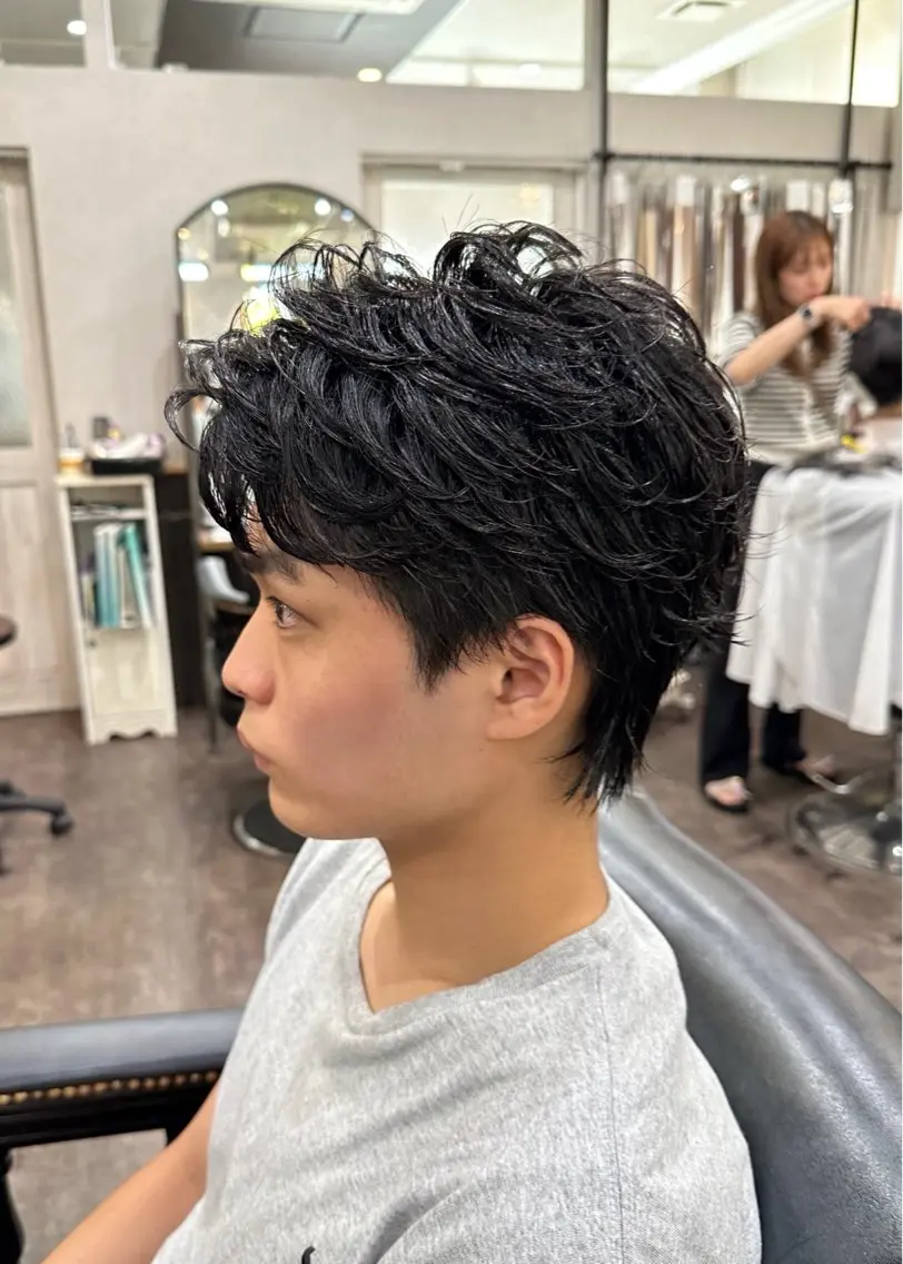 ショート パーマ メンズ カット パーマ トリートメント ヘッドスパ 🌿ガクト 🌿艶髪透明感のヘアスタイル