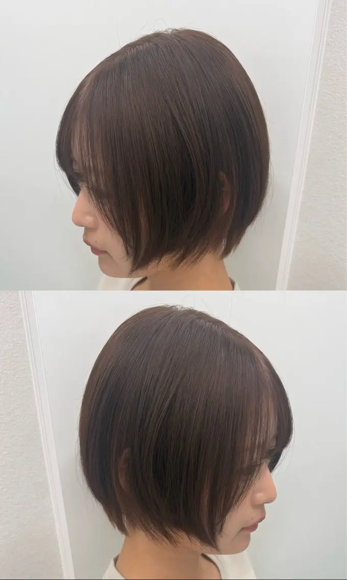 ショート カラー ブリーチ ブラウンカラー ココアブラウン ブリーチなしカラー ヘアカラー shun/ハイトーン /透明感カラー️🫧のヘアスタイル