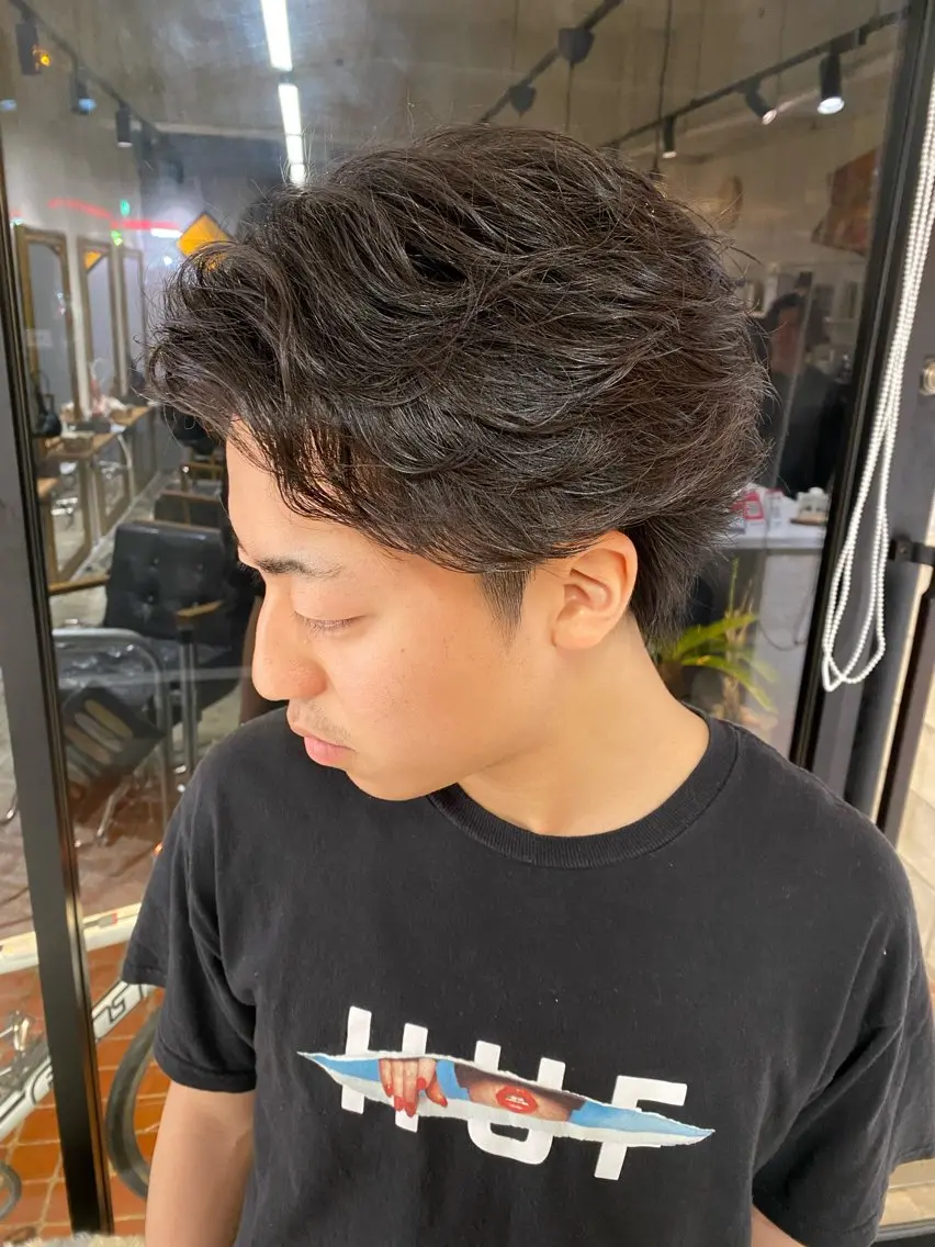 パーマ メンズ フェザーパーマ メンズパーマ カット パーマ トリートメント メンズパーマ/鈴木 雅也/メンズカットのヘアスタイル