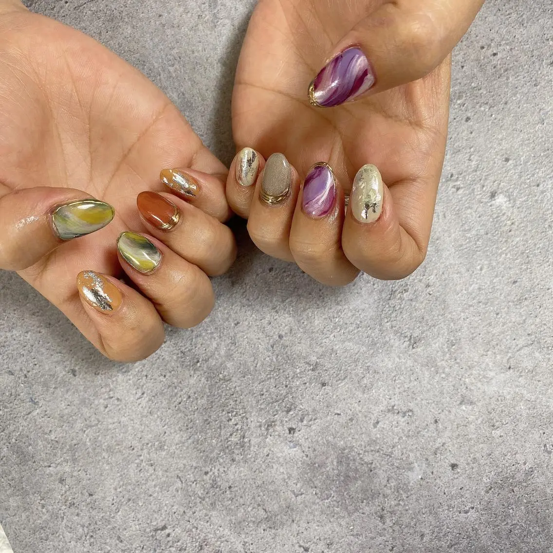 ネイル ミラーネイル ハンドネイル SOL NAILのネイルデザイン