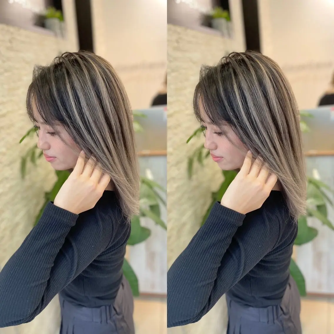 ミディアム ヘアカラー トリートメント Y Uのヘアスタイル