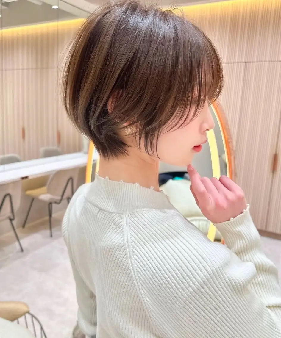 ショート カラー 顔周り\エクステ\ 透明感カラー\まりんのヘアスタイル