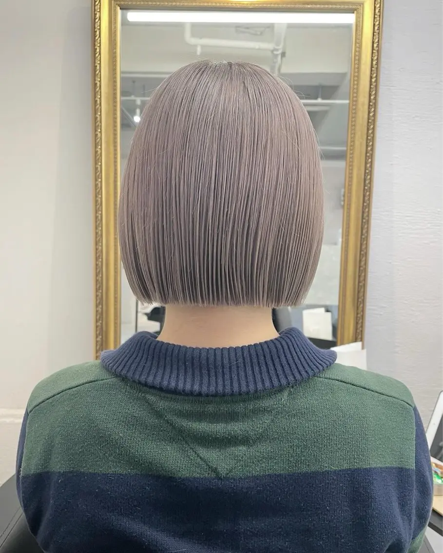 ショート カラー ベージュカラー ラベンダーカラー ミルクティーベージュ ボブ カット ヘアカラー トリートメント 艶髪/透明感カラー tawadaのヘアスタイル