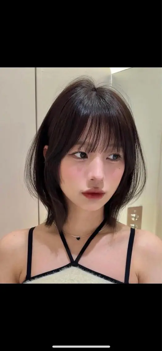 ミディアム カット 縮毛矯正 トリートメント けいし🐬ボブ 美髪縮毛矯正のヘアスタイル