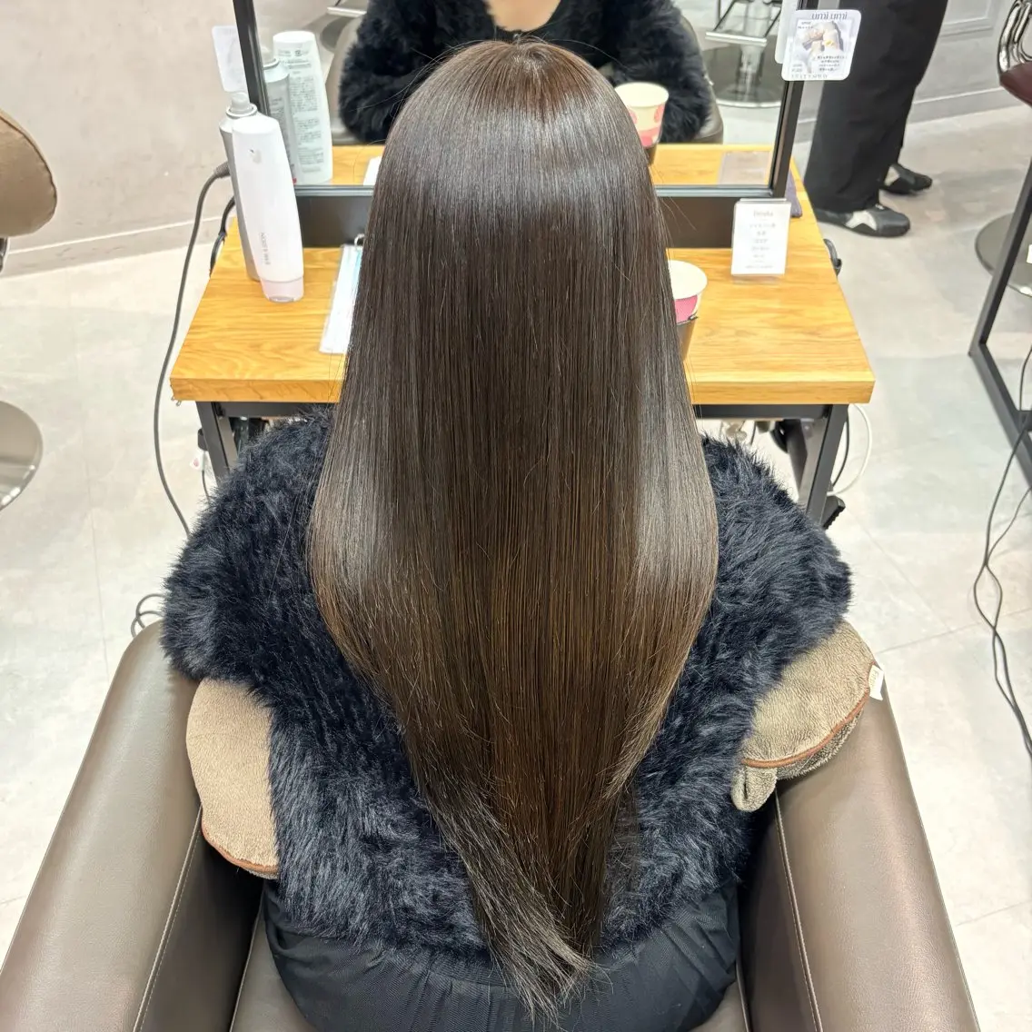 ロング カラー ブラウンカラー オリーブブラウン 似合わせカット ヘアカラー トリートメント 艶カラー✨️縮毛矯正 ×耳ツボ💠mamiのヘアスタイル