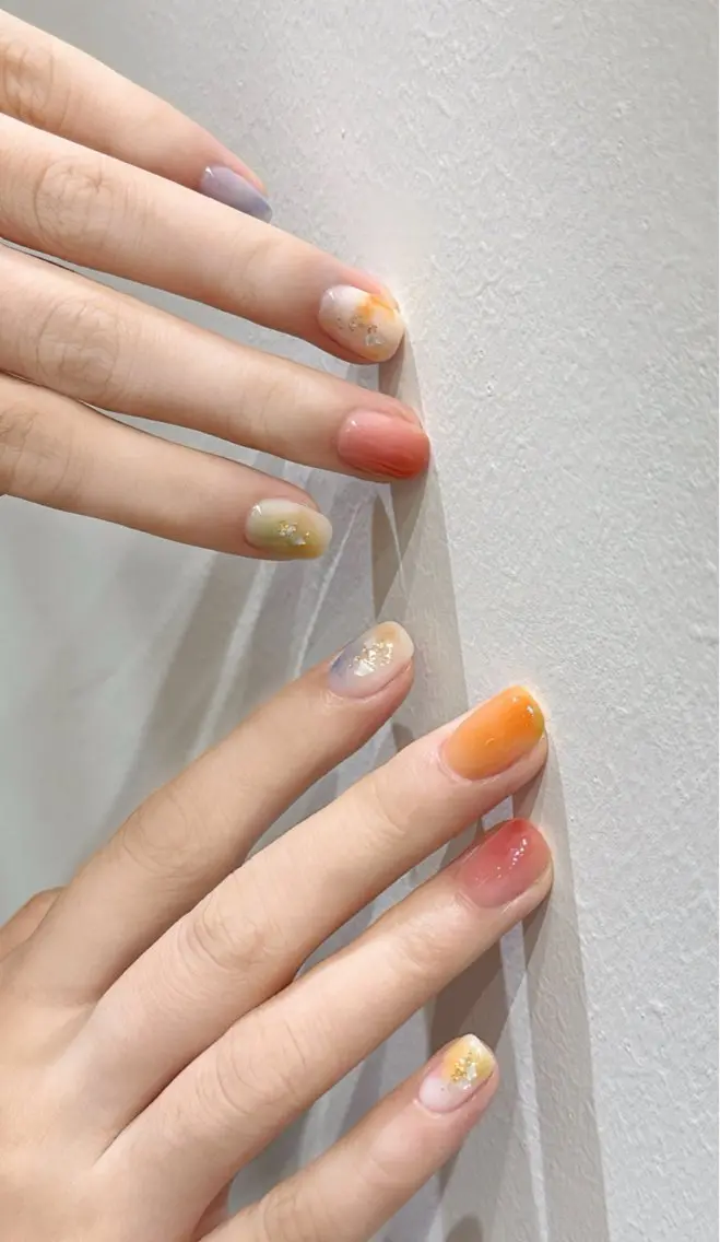 ネイル アートネイル 韓国ネイル 水色 ロングネイル マグネットネイル ハンドネイル ハンドケア NailDemure 【銀座店】のネイルデザイン