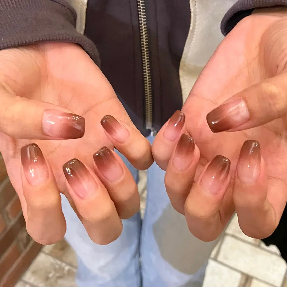 ネイル ブラウン ハンドネイル Taketsugu Manaのネイルデザイン