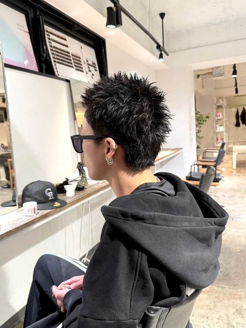 メンズ メンズパーマ スパイキーショート カット ヘアカラー パーマ トリートメント 骨格補正施術/メンズ 専門美容師/YUYAのヘアスタイル