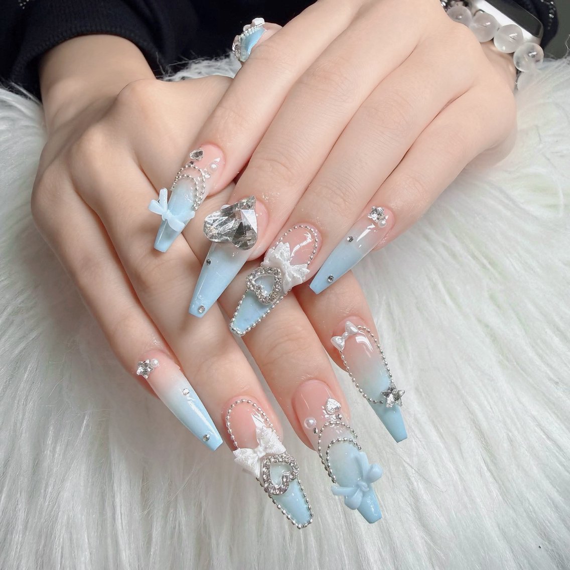 ネイル フットネイル フレンチネイル グラデーション 韓国ネイル ロングネイル ハンドネイル Hani Nail Salonのネイルデザイン