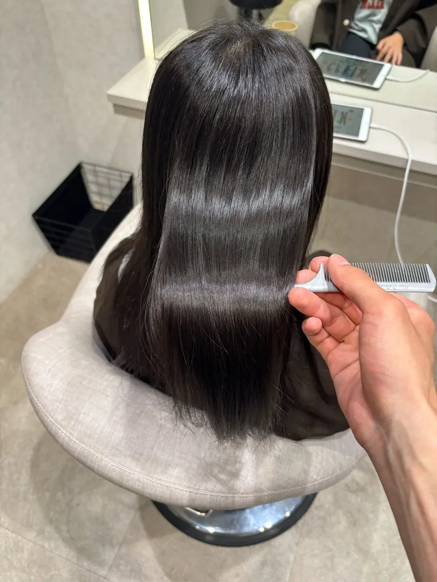 ロング 縮毛矯正 平日モデル価格あり メンズ人気/水橋柊太のヘアスタイル