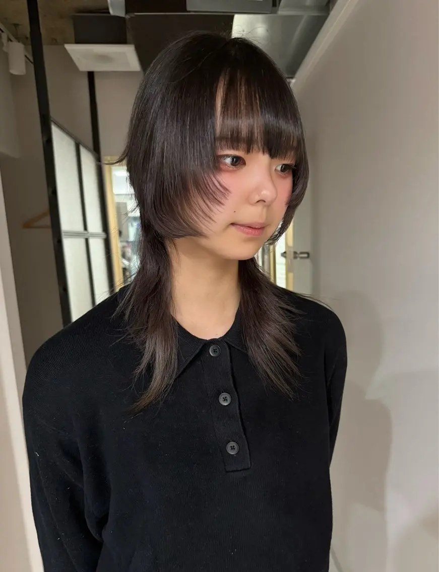 ロング シャギー ウルフカット カット ヘアカラー トリートメント TAIRA横浜ウルフ 🐺デザインカラーのヘアスタイル