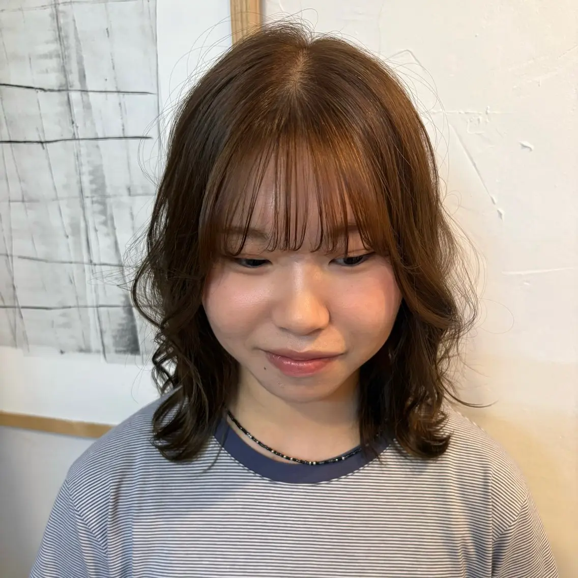 ミディアム カラー ブリーチ ダブルカラー ブリーチなしカラー ヘアカラー kii｜ ゆきな｜福岡美容室のヘアスタイル