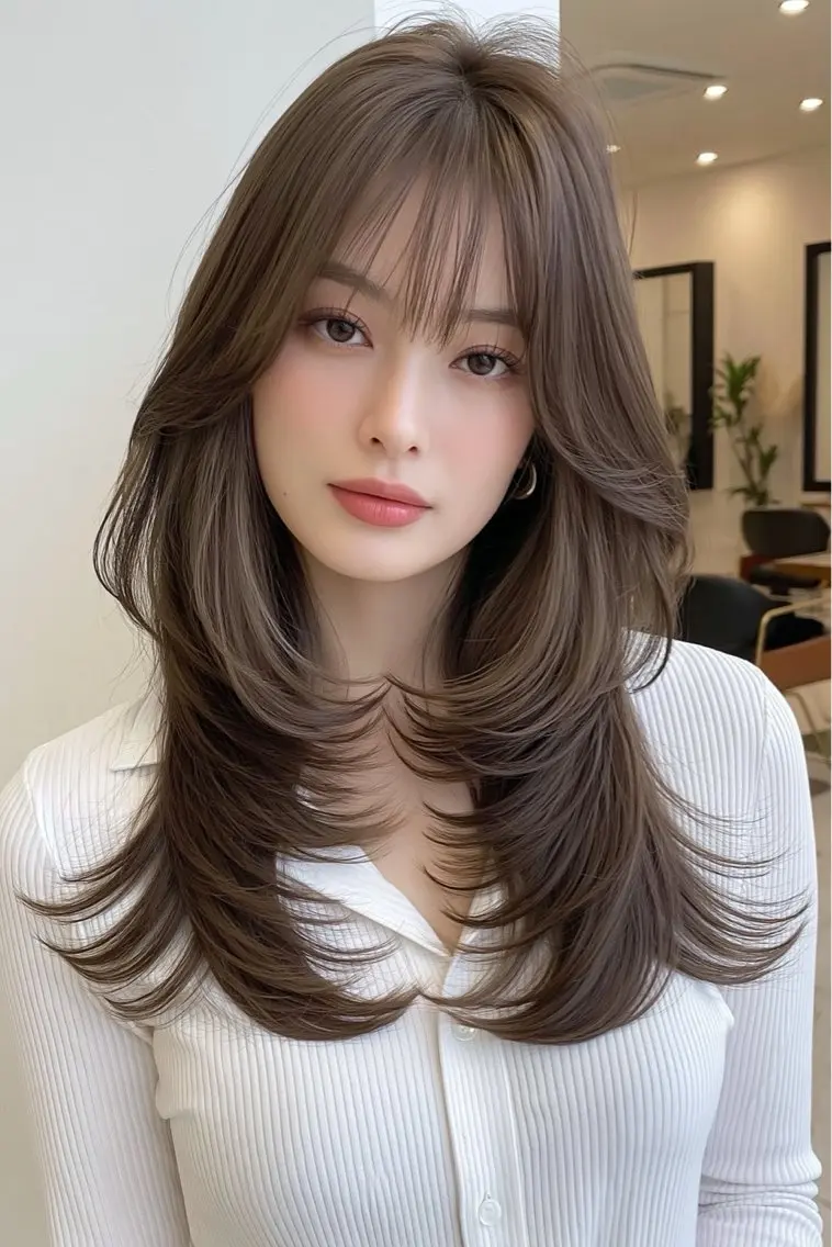 ロング バタフライレイヤー/ ニシトモユキのヘアスタイル