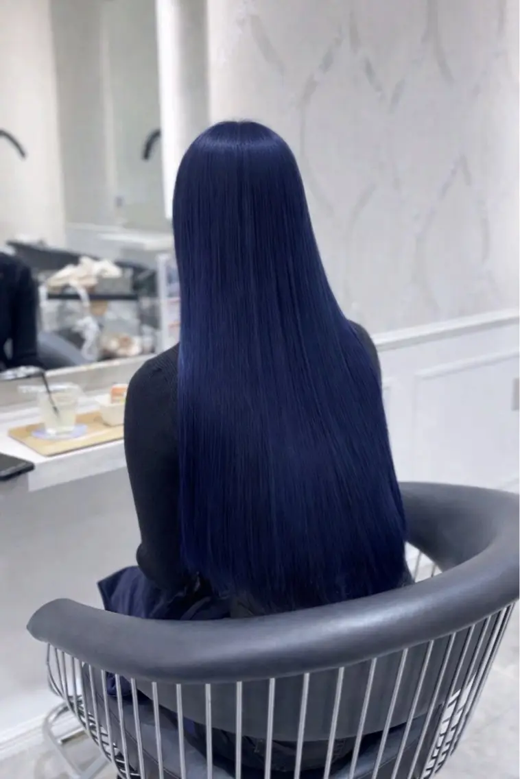 ロング カラー ブルーカラー カットカラーモデル 募集中/来実🎀のヘアスタイル