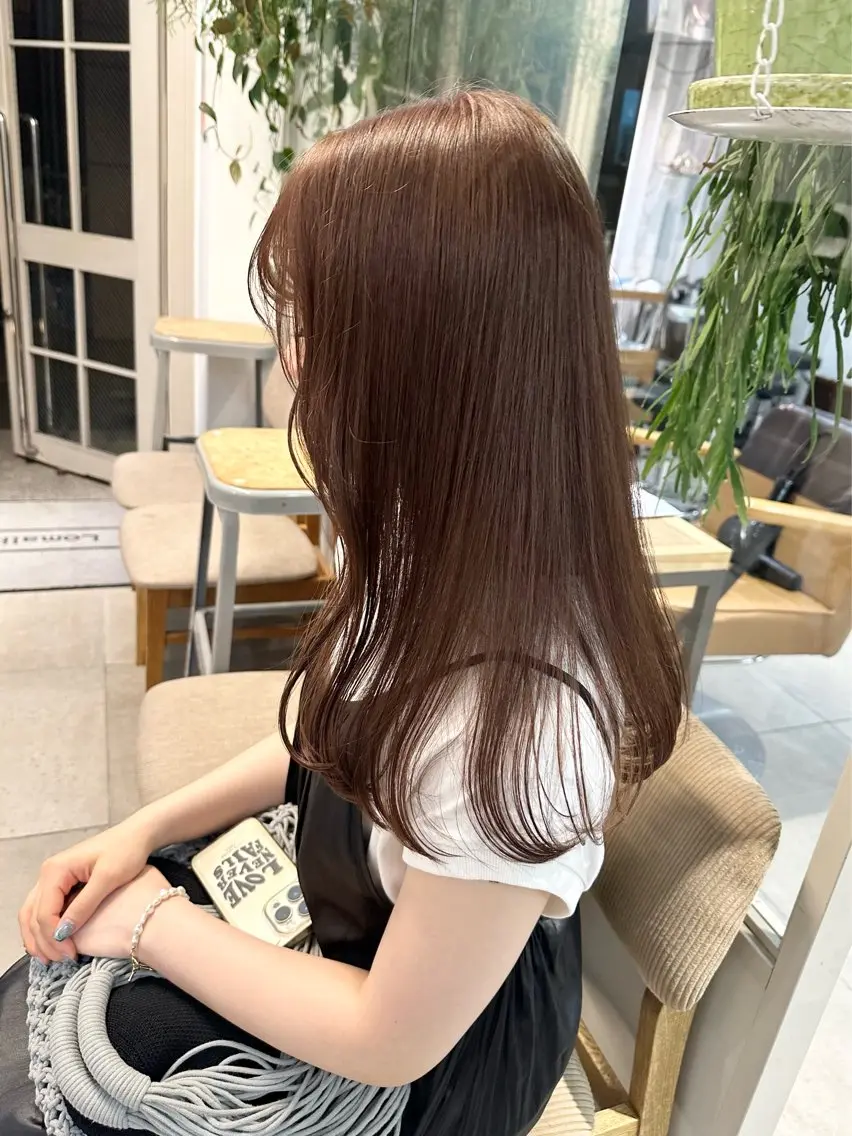 セミロング カラー ブラウンカラー くすみブラウン カット ヘアカラー トリートメント ヘッドスパ 縮毛/透明感カラー Mariamu🫧のヘアスタイル