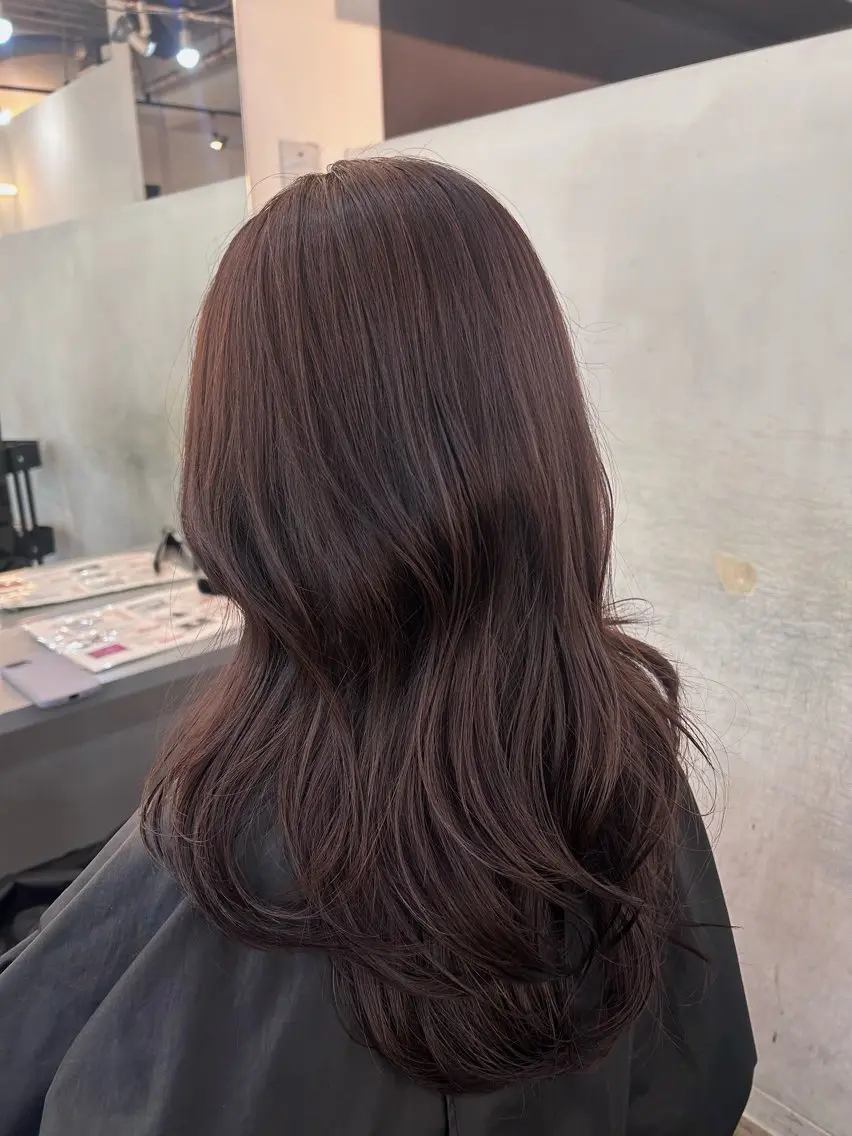 セミロング カラー カット ヘアカラー トリートメント ✂韓国レイヤー 🦋みやび🪽のヘアスタイル