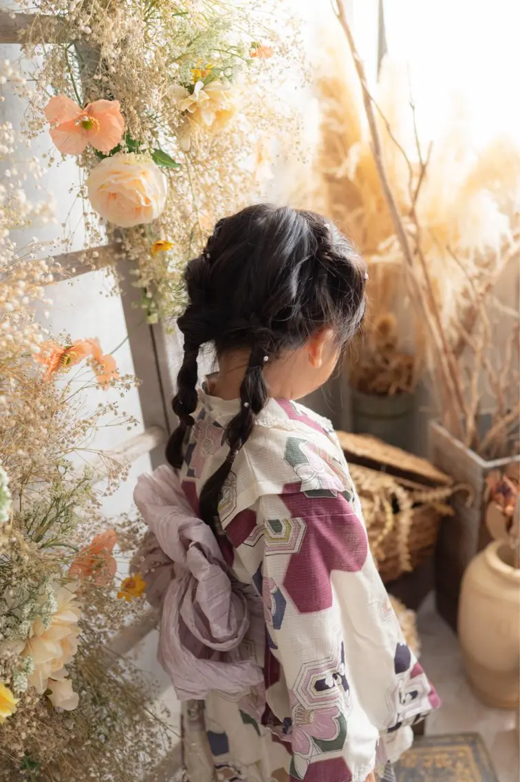 セミロング ヘアアレンジ キッズ 子どものヘアアレンジ 浴衣 ヘアセット Takagi Nanamiのその他イメージ
